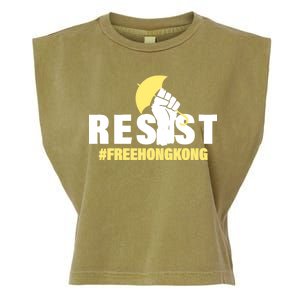 Resist Fight For Hong Kong Yellow Umbrella Movement Garment-Dyed Women's Muscle Tee