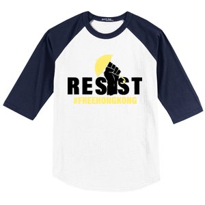 Resist Fight For Hong Kong Yellow Umbrella Movement Baseball Sleeve Shirt