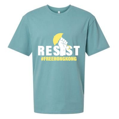 Resist Fight For Hong Kong Yellow Umbrella Movement Sueded Cloud Jersey T-Shirt