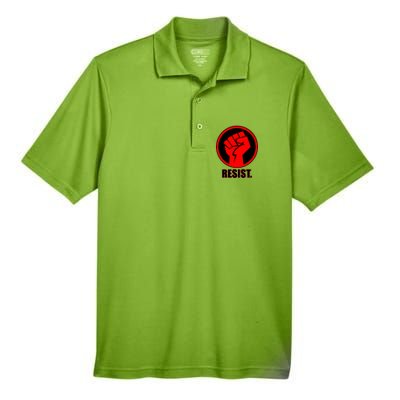 Resist Fist Circle Crest Resistance Anti Trump Men's Origin Performance Pique Polo