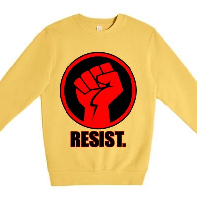 Resist Fist Circle Crest Resistance Anti Trump Premium Crewneck Sweatshirt