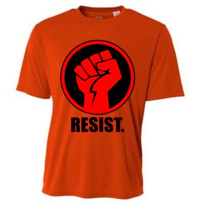 Resist Fist Circle Crest Resistance Anti Trump Cooling Performance Crew T-Shirt