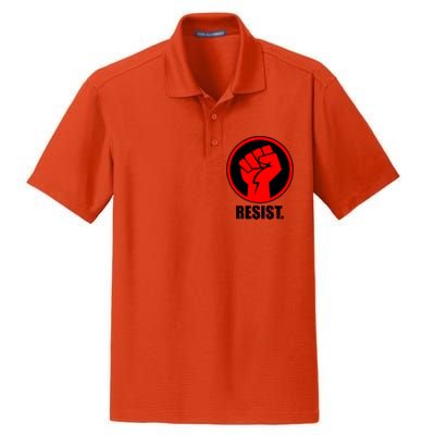 Resist Fist Circle Crest Resistance Anti Trump Dry Zone Grid Polo