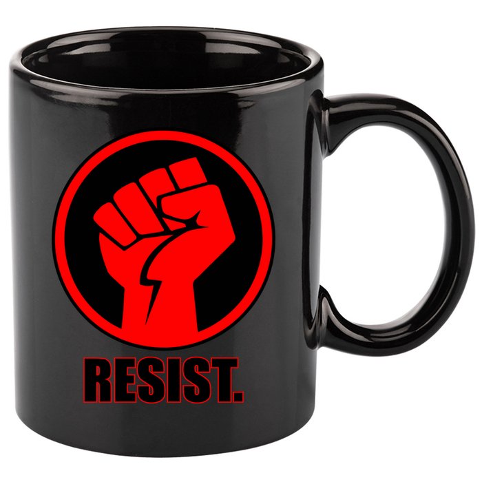 Resist Fist Circle Crest Resistance Anti Trump 11oz C Handle Ceramic Mug