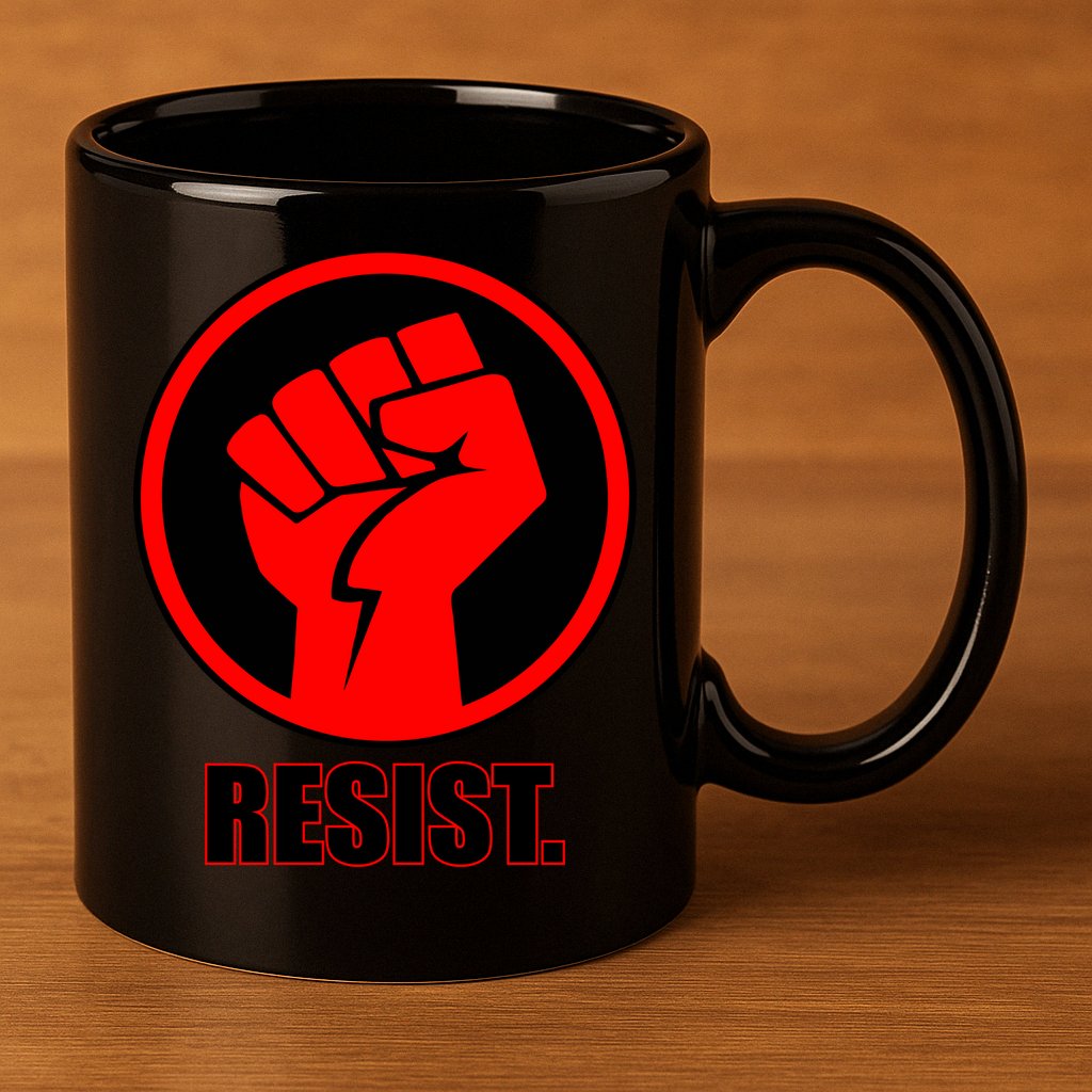 Resist Fist Circle Crest Resistance Anti Trump 11oz C Handle Ceramic Mug