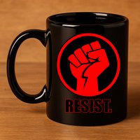 Resist Fist Circle Crest Resistance Anti Trump 11oz C Handle Ceramic Mug