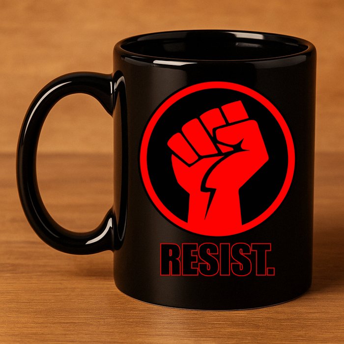 Resist Fist Circle Crest Resistance Anti Trump 11oz C Handle Ceramic Mug