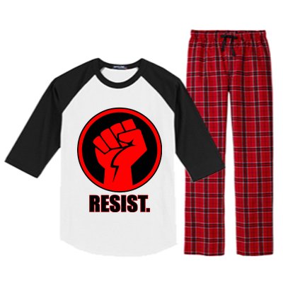 Resist Fist Circle Crest Resistance Anti Trump Raglan Sleeve Pajama Set