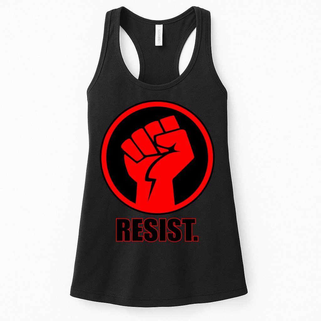 Resist Fist Circle Crest Resistance Anti Trump Womens Tank Top