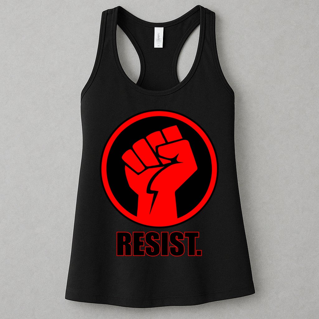 Resist Fist Circle Crest Resistance Anti Trump Womens Tank Top