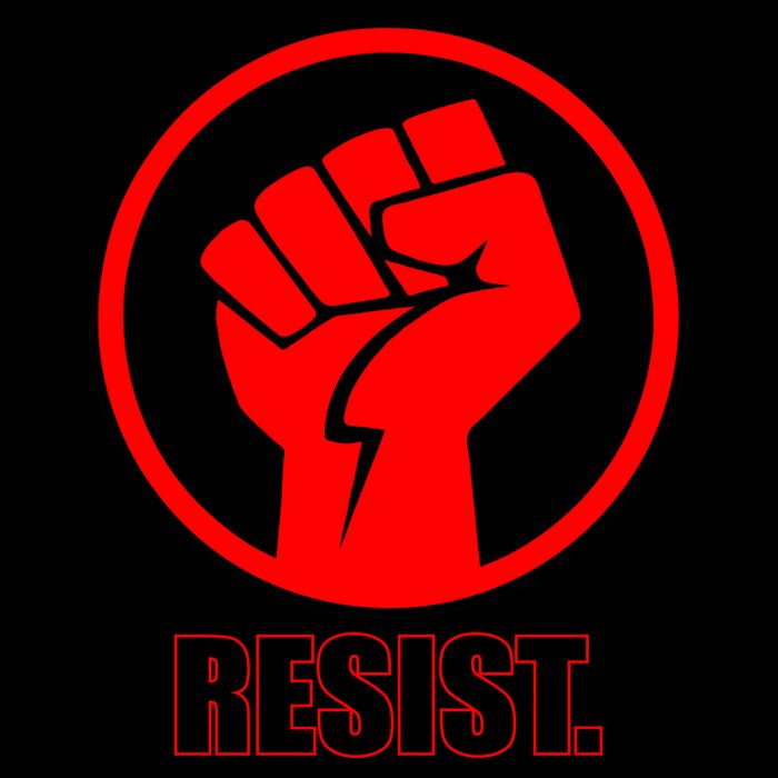 Resist Fist Circle Crest Resistance Anti Trump Ladies Long Sleeve Shirt