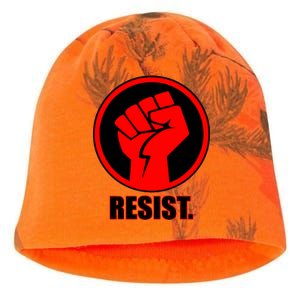 Resist Fist Circle Crest Resistance Anti Trump Kati - Camo Knit Beanie