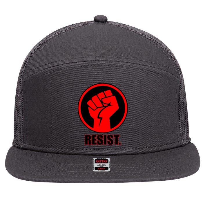 Resist Fist Circle Crest Resistance Anti Trump 7 Panel Mesh Trucker Snapback Hat