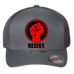 Resist Fist Circle Crest Resistance Anti Trump Flexfit Unipanel Trucker Cap