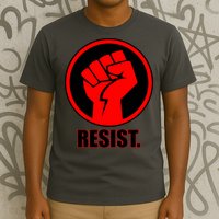 Resist Fist Circle Crest Resistance Anti Trump T-Shirt