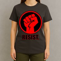 Resist Fist Circle Crest Resistance Anti Trump T-Shirt