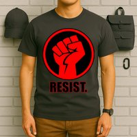 Resist Fist Circle Crest Resistance Anti Trump T-Shirt