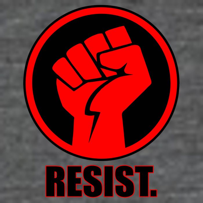 Resist Fist Circle Crest Resistance Anti Trump T-Shirt