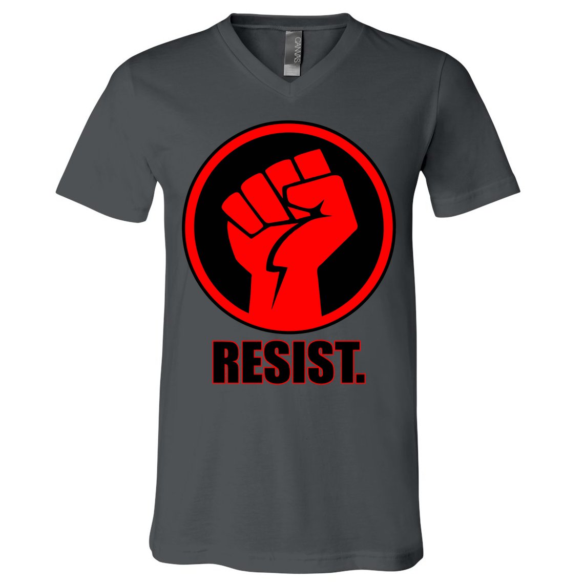 Resist Fist Circle Crest Resistance Anti Trump V-Neck T-Shirt