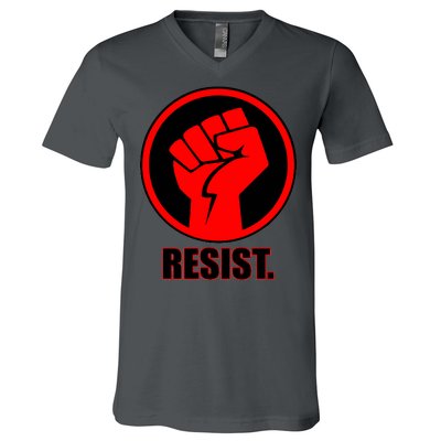 Resist Fist Circle Crest Resistance Anti Trump V-Neck T-Shirt