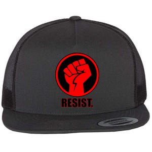 Resist Fist Circle Crest Resistance Anti Trump Flat Bill Trucker Hat