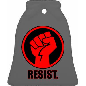 Resist Fist Circle Crest Resistance Anti Trump Ceramic Bell Ornament