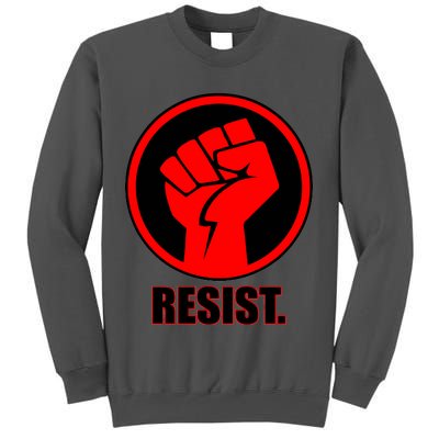 Resist Fist Circle Crest Resistance Anti Trump Tall Sweatshirt