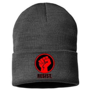 Resist Fist Circle Crest Resistance Anti Trump Sustainable Knit Beanie