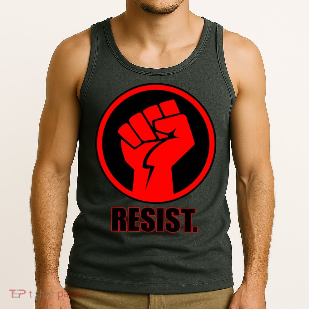 Resist Fist Circle Crest Resistance Anti Trump Tank Top