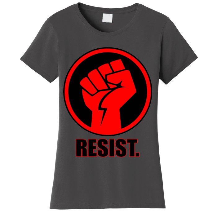 Resist Fist Circle Crest Resistance Anti Trump Women's T-Shirt