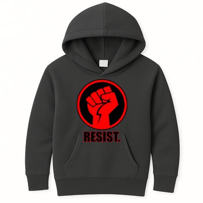 Resist Fist Circle Crest Resistance Anti Trump Kids Hoodie