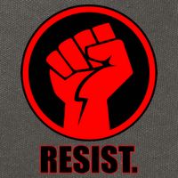 Resist Fist Circle Crest Resistance Anti Trump Cotton Canvas Backpack