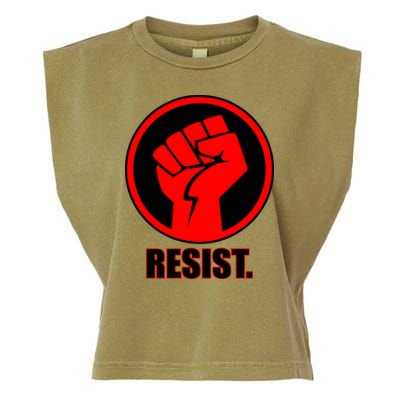 Resist Fist Circle Crest Resistance Anti Trump Garment-Dyed Women's Muscle Tee