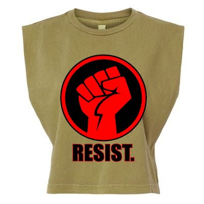 Resist Fist Circle Crest Resistance Anti Trump Garment-Dyed Women's Muscle Tee