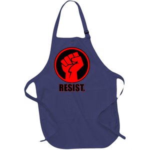 Resist Fist Circle Crest Resistance Anti Trump Full-Length Apron With Pockets