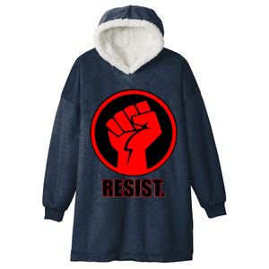 Resist Fist Circle Crest Resistance Anti Trump Hooded Wearable Blanket