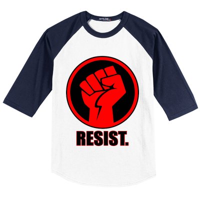 Resist Fist Circle Crest Resistance Anti Trump Baseball Sleeve Shirt