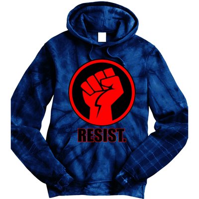 Resist Fist Circle Crest Resistance Anti Trump Tie Dye Hoodie