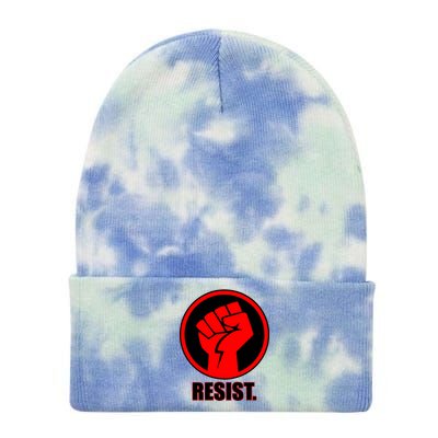 Resist Fist Circle Crest Resistance Anti Trump Tie Dye 12in Knit Beanie