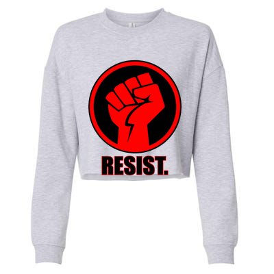 Resist Fist Circle Crest Resistance Anti Trump Cropped Pullover Crew