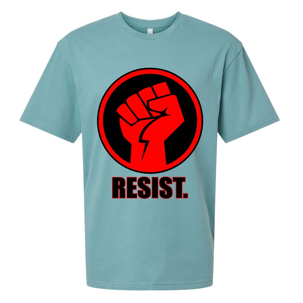 Resist Fist Circle Crest Resistance Anti Trump Sueded Cloud Jersey T-Shirt