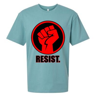 Resist Fist Circle Crest Resistance Anti Trump Sueded Cloud Jersey T-Shirt