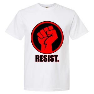 Resist Fist Circle Crest Resistance Anti Trump Garment-Dyed Heavyweight T-Shirt