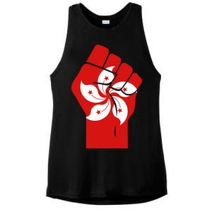 Resist Fist Hong Kong Flag Ladies PosiCharge Tri-Blend Wicking Tank