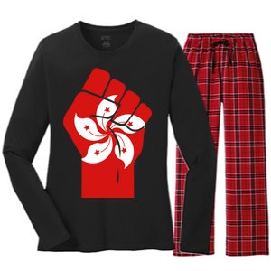 Resist Fist Hong Kong Flag Women's Long Sleeve Flannel Pajama Set 