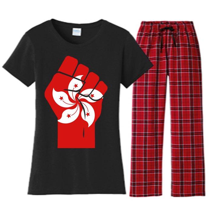 Resist Fist Hong Kong Flag Women's Flannel Pajama Set