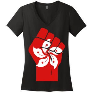 Resist Fist Hong Kong Flag Women's V-Neck T-Shirt