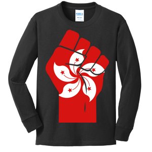 Resist Fist Hong Kong Flag Kids Long Sleeve Shirt