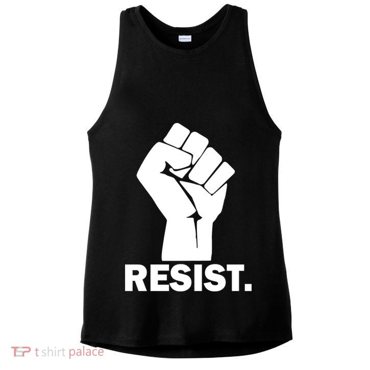 Resist Fist Logo Anti Trump Ladies PosiCharge Tri-Blend Wicking Tank