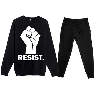 Resist Fist Logo Anti Trump Premium Crewneck Sweatsuit Set